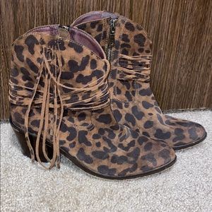 L&B brand cheetah ankle booties